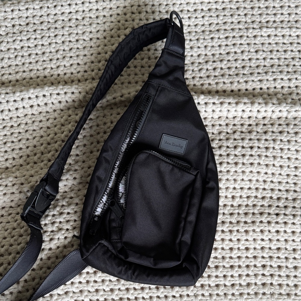 Vera Bradley Black Recycled Sling Belt Bag